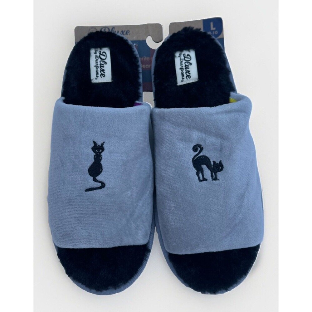 Dearfoams Women's Skull Slippers - Gray‎ Large US L 9-10 NWOB